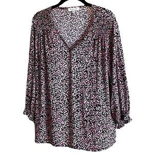 Rachel Zoe V Neck Floral Blouse | M